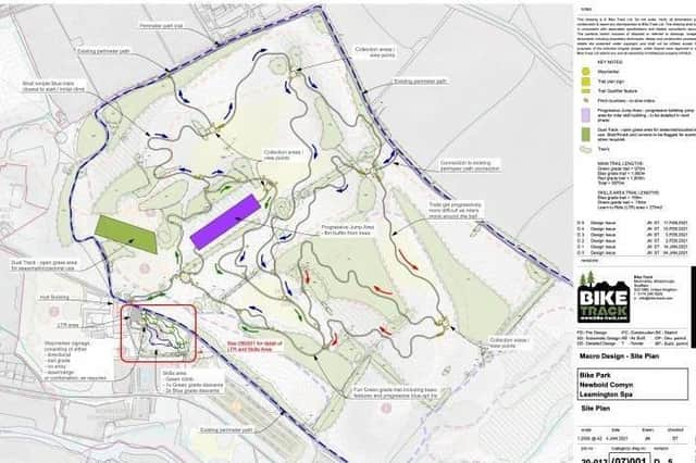 Plans for the bicycle tracks. Picture supplied.