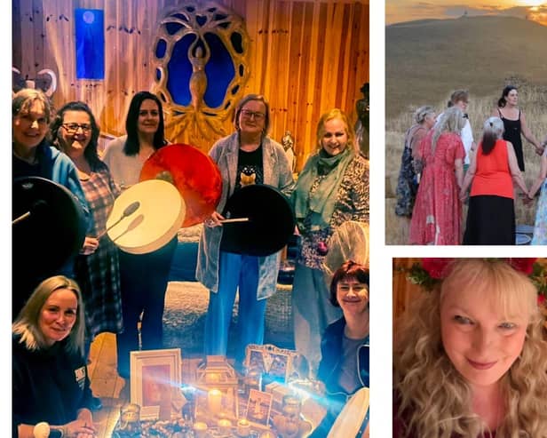 Borrom right: High Priestess Joanne Gillibrand runs Tree of Light in Rugby. Here she is pictured with the women who are part of the coven.