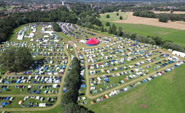 An aerial picture of the Warwick Folk Festival in 2023. Photo by Alex Harvey