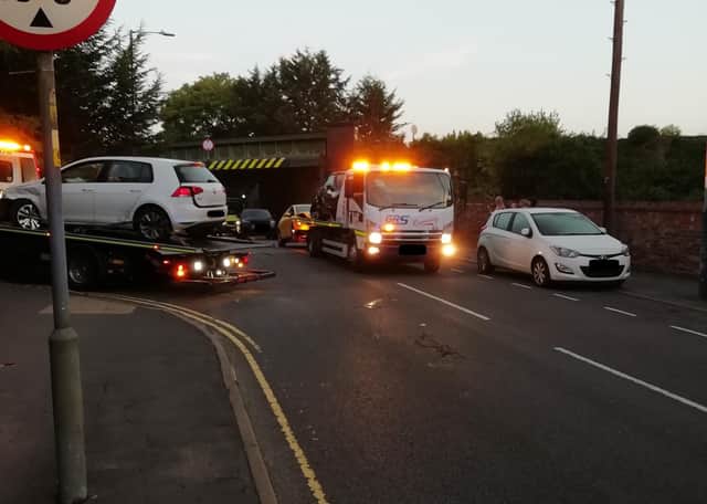 This picture by Bernard Tanner shows three vehicles being recovered.