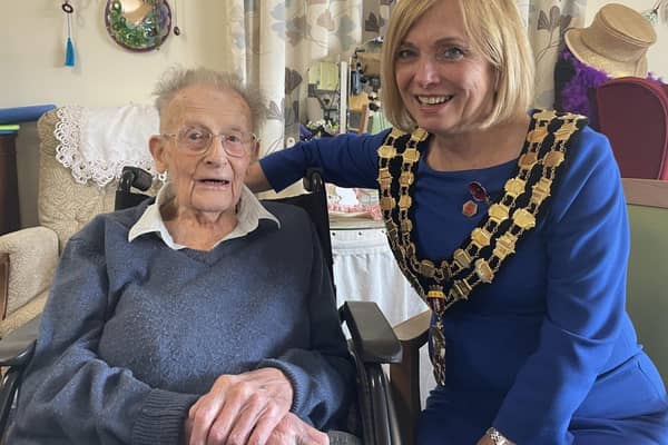 Victor pictured with the Southam Town Mayor, Cllr Angela John