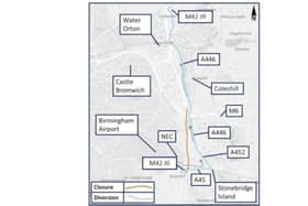 The M42 diversions northbound for the weekends the motorway will be closed