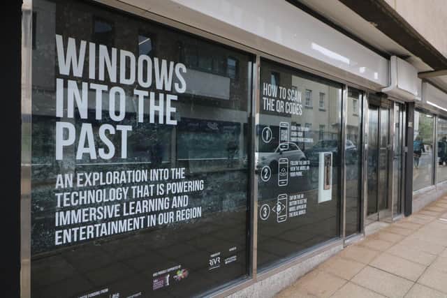 The Windows into the Past exhibition in Market Street, Warwick town centre.