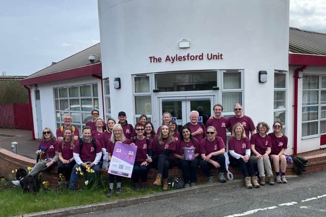 Jayne Brumpton and her fellow fundraisers at the the end of the fundraising walk. Picturte suppliedd.