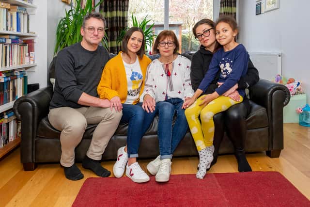 Barry Kruger and his wife Maria have been joined by her mother Olena, Maria's cousin Yuliya nd her seven-year-old daughter Jade from Ukraine. Barry is arranging for more families, currently in Poland, to join sponsor households in the UK.