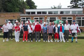 The Platinum Jubileee teams in their red, white and blue ready for Bilton Bowling Club's gala