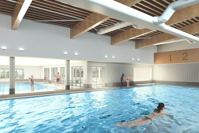 A CGI of the main pool at Abbey Fields.