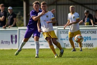 Charlie Jones scored a brace against Daventry Town. Pic by DGL_pictures