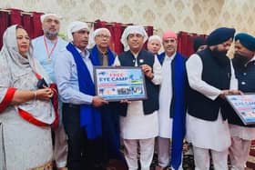 Warwick Rotarian Bill Jaspal with local leaders at Chabawal Gurdwara. Photo supplied