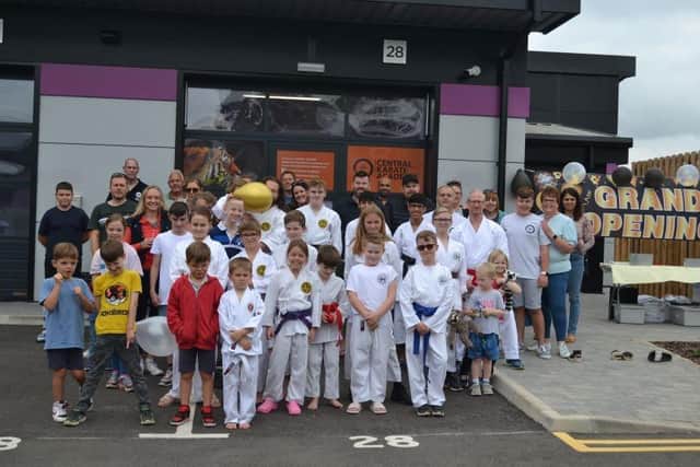 Members outside Central Karate Academy.