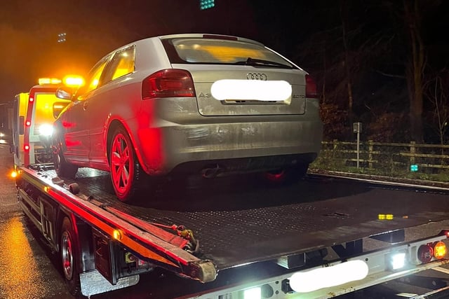 The Audi A3 was stopped on Banbury Road, Warwick. The insurance policy had been cancelled in November due to non payment. The driver was reported for the offence as he produced emails confirming he was fully aware of the cancellation.
