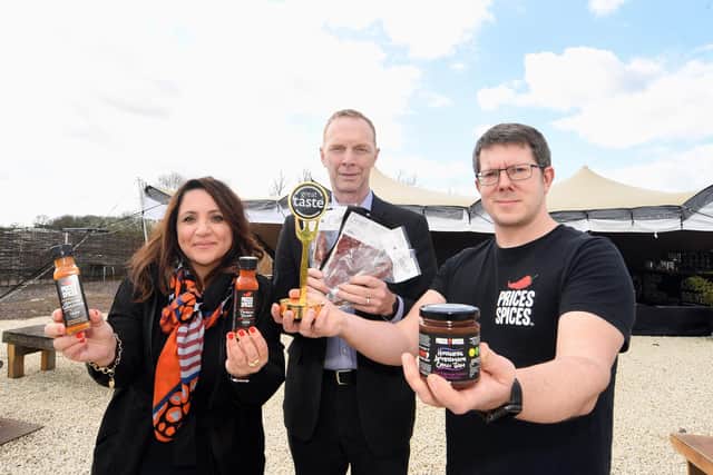 Giuliana Famiglietti Pipola (Business Development Manager at Coventry City Council), Russell Grant (Business Advisor at Coventry & Warwickshire Chamber) and Michael Price (Price's Spices owner)