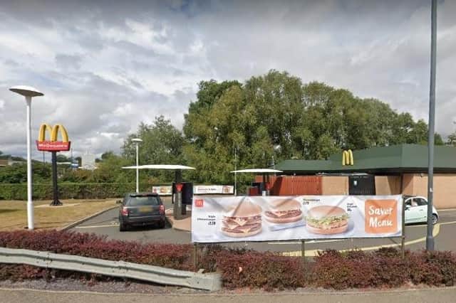 The current situation at Junction One McDonald's - the sign on the left is the one the company wants to more than double in height. Photo: Google Street View.