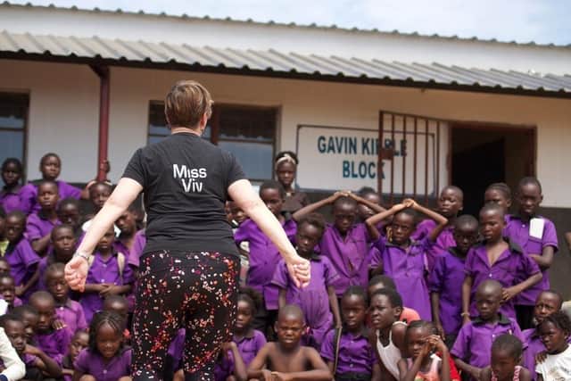 Viv Kibble teaching dance. Photo supplied