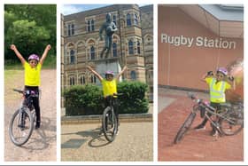 Mithra Sathiyamurthi has completed the cycle ride from Rugby Railway Station, around several villages in Warwickshire before returning to Rugby town centre, to raise funds for her school and the Friends of St Cross Platinum Anniversary Appeal.