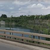 The view from Rugby's Western Relief Road of the quarry Cemex hopes to drain - and then fill with spoil from HS2. Photo: Google Street View.