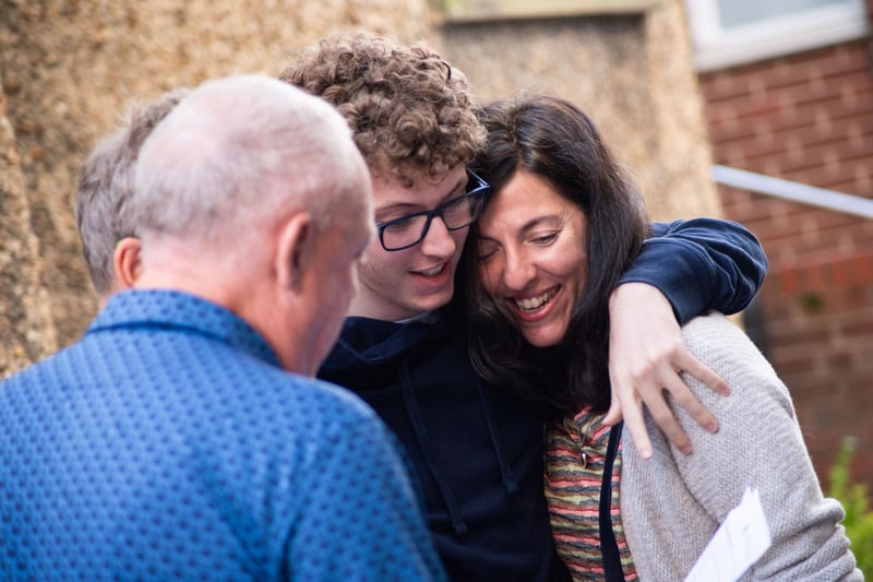 Sammy Chicksand celebrates with his family. Photo by Arnold Lodge School