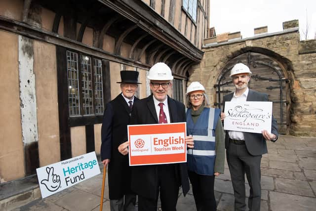 From left to right; Brother John Maughan, Matt Western, Dr Heidi Meyer Master at the Lord Leycester Hospital,  and Darren Tosh. Photo supplied