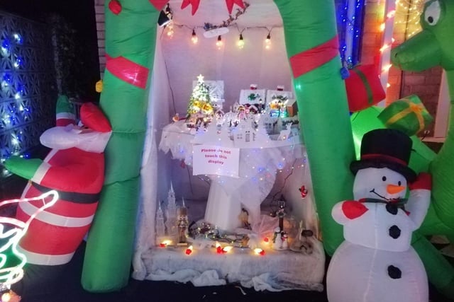 Gary Young's Christmas display is helping to raise money for two charities. Photo supplied