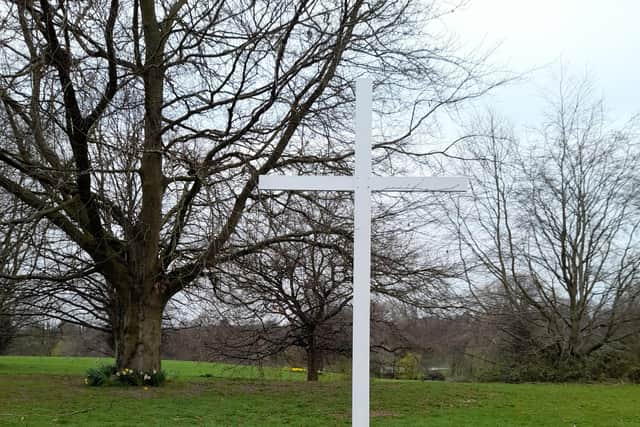The cross, which is installed every year on Good Friday on Abbey Fields by Churches Together in Kenilworth and District