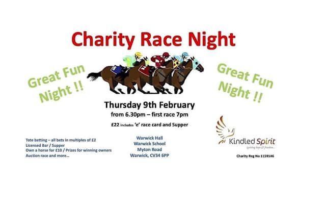 Kindled Spirit, who support young female victims of exploitation or abuse, is putting on a fundraising 'Digital Race Night' at Warwick Hall at Warwick School, at 6.30pm (first race 7pm) on Thursday February 9.