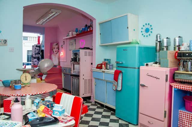Inside the new vintage hair salon in Leamington. Photo by Mike Baker