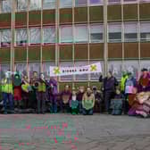 Supporters of Warwickshire Climate Alliance took part in the 'Divest from Crisis' Day of Action on March 24. Photo by Michelle Hardy