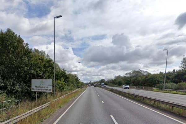 At around 3.35pm on Wednesday, March 5, a man got out of a vehicle in a layby on the A14 westbound, near the Catthorpe interchange. Image: Google/pic library