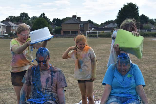 Good sports get a good gunging from pupils.