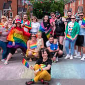 Residents join for Pride day.