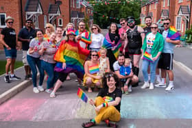 Residents join for Pride day.