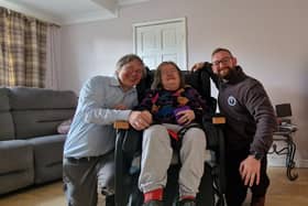 Angie Gunter and her husband Chris (left) with Leigh Pears. Photo supplied