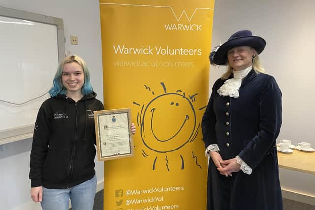 Zosia East, Warwick Volunteers president and third year law student with Warwickshire’s High Sheriff, Sophie Hilleary. Photo supplied