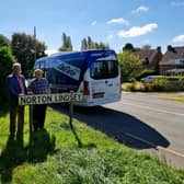 The Digital Demand Responsive Transport (DDRT) minibus service, called IndieGo PLUS, was introduced to the village of Norton Lindsey as a pilot in May 2023. Picture supplied.