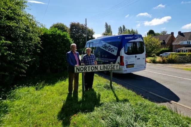 The Digital Demand Responsive Transport (DDRT) minibus service, called IndieGo PLUS, was introduced to the village of Norton Lindsey as a pilot in May 2023. Picture supplied.