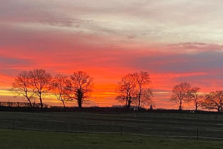 The beautiful sunset over the Rugby area on Sunday February 5, taken by Samantha Knell