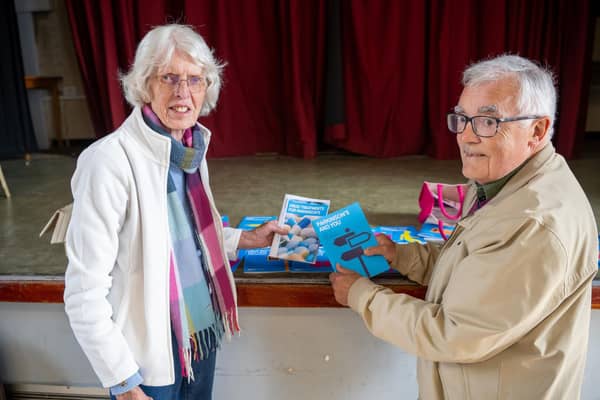 BWM - SGB-5232 - Members of Parkinson's UK Leamington Spa with charity materials