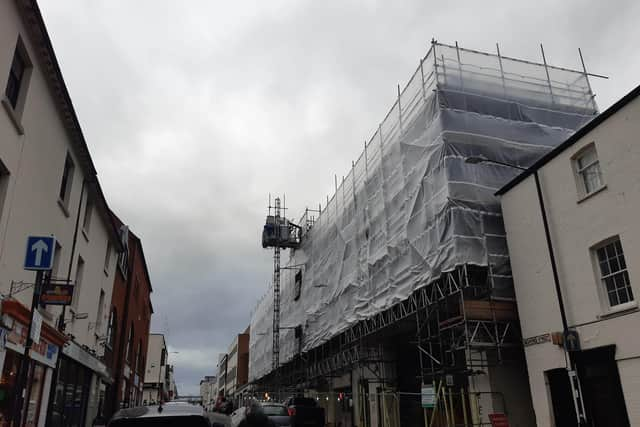 The rear of the former House of Fraser building in Bedford Street, Leamington.