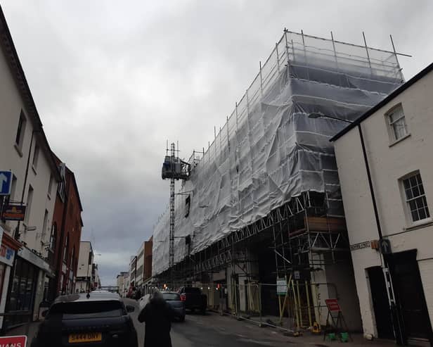 The rear of the former House of Fraser building in Bedford Street, Leamington.