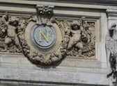 Detail from the Opera Garnier in Paris which was built in the mid-nineteenth century by Napoleon III