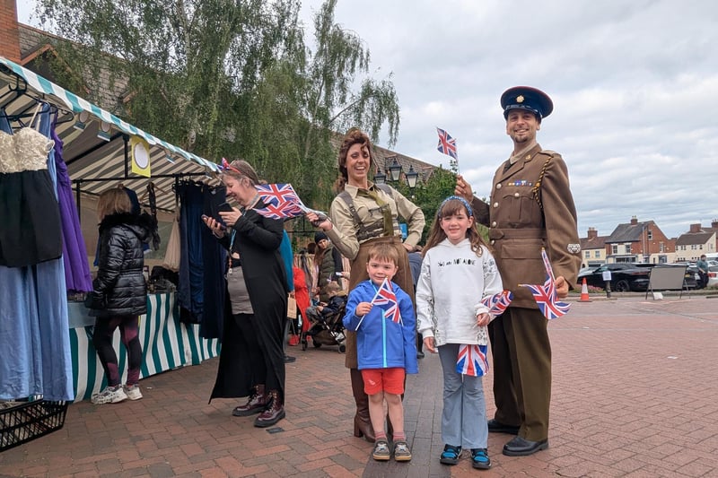 Families enjoy the vintage market.