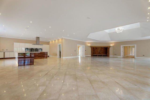 The open plan kitchen and living area.
