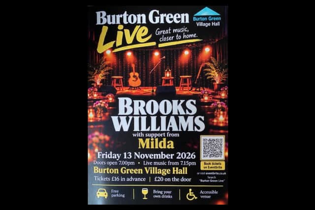 A poster for the first concert in the Burton Green Live series. Picture supplied.