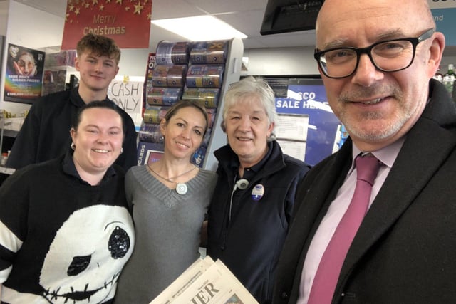 Matt Western visits the One Stop in Whitnash on Small Business Saturday