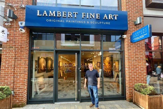 Mark Lambert outside his gallery in Bell Court