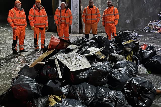 Crews clear up the A46.