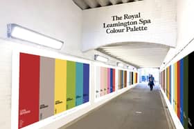 Warwick District Council's planning team have recently approved the installation of a Royal Leamington Spa Colour Palette in the pedestrian underpass at Leamington Spa Railway Station. Photo by WDC