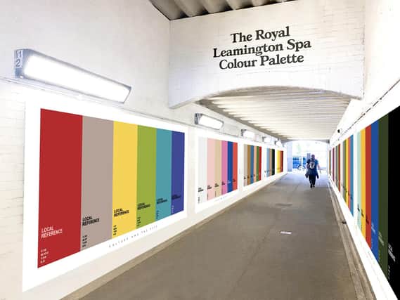 Warwick District Council's planning team have recently approved the installation of a Royal Leamington Spa Colour Palette in the pedestrian underpass at Leamington Spa Railway Station. Photo by WDC