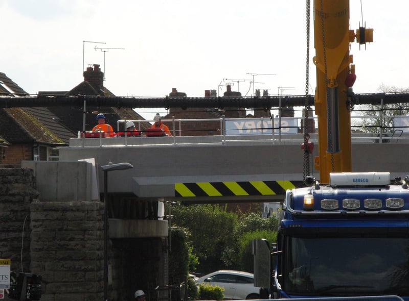 Network Rail replaced the railway bridge over the A445 as part of a £2.4m investment for passenger and freight services between Nuneaton and Leamington.
The new structure, which has been built in recent weeks at the nearby Potterton Sports Fields, was driven down the A445 and lifted into place before the railway is reinstated above ready for trains to start running again on Tuesday April 19.
