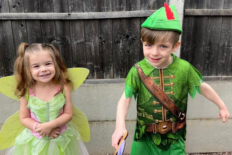 Luca (right) as Peter Pan and Valentina (left) as Tinkerbell.